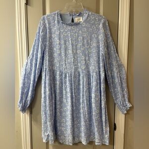 Everly Blue Babydoll Floral Dress